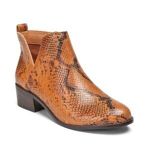 Vionic Hope Clara Snake Print Ankle Boot Arch Support Comfort Water resistant